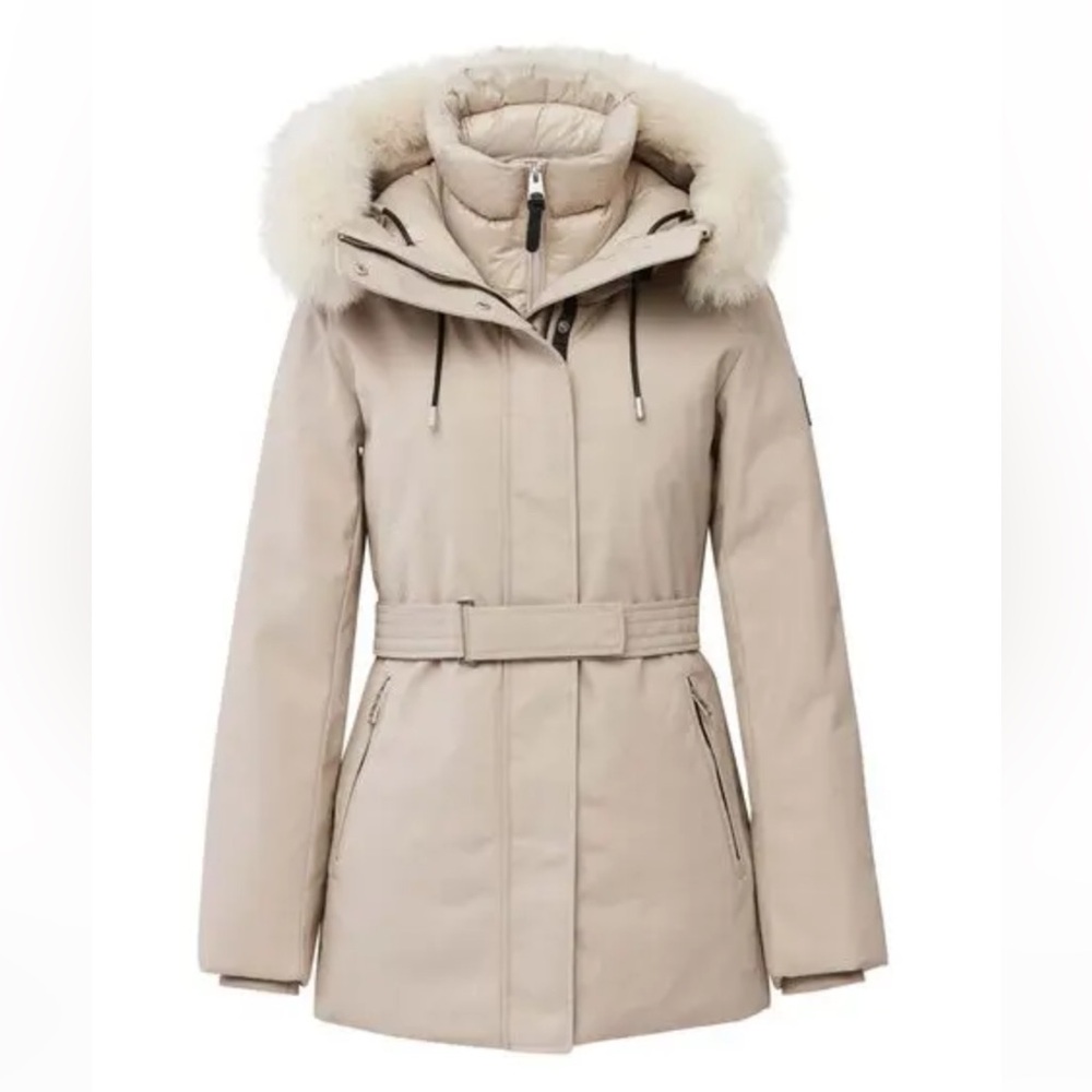 Mackage jeni 2 in 1 down parka with removable bib and natural fur